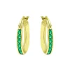 Best Pirce 😍 AQUA Created Green Quartz Hoop Earrings - 100% Exclusive Green/gold 😍