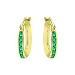 Best Pirce ๐ AQUA Created Green Quartz Hoop Earrings - 100% Exclusive Green/gold ๐
