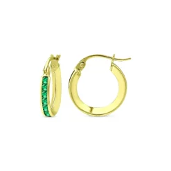 Best Pirce 😍 AQUA Created Green Quartz Hoop Earrings - 100% Exclusive Green/gold 😍 -AQUA Elegant shop unnamed file 4258