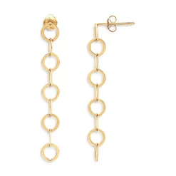 Hot Sale 😀 AQUA Circle Link Drop Earrings - 100% Exclusive Gold ✔️