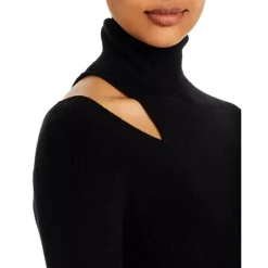 Buy ⭐ AQUA Cutout Turtleneck Cashmere Sweater - 100% Exclusive Black ⭐ -AQUA Elegant shop unnamed file 426