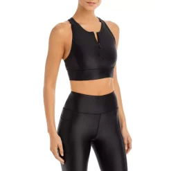Cheapest 🧨 AQUA High Shine Longline Sports Bra - 100% Exclusive Black ✔️