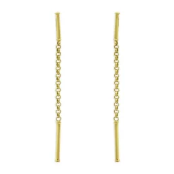 Cheap โ AQUA Chain & Bar Linear Drop Earrings In 18K Gold Plated Silver - 100% Exclusive ๐