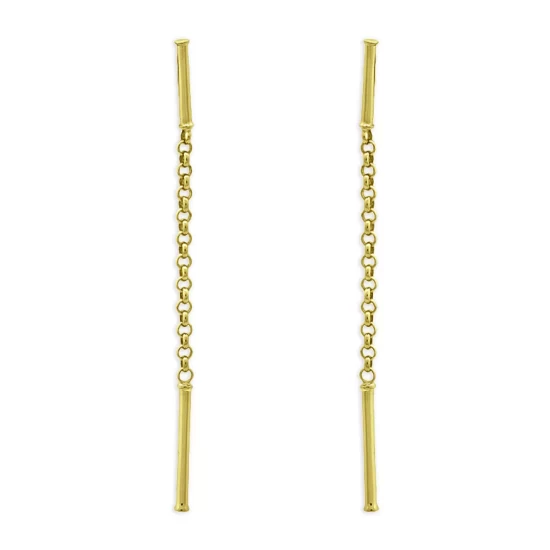 Cheap โ AQUA Chain & Bar Linear Drop Earrings In 18K Gold Plated Silver - 100% Exclusive ๐ 1 Cheap โ AQUA Chain & Bar Linear Drop Earrings In 18K Gold Plated Silver - 100% Exclusive ๐