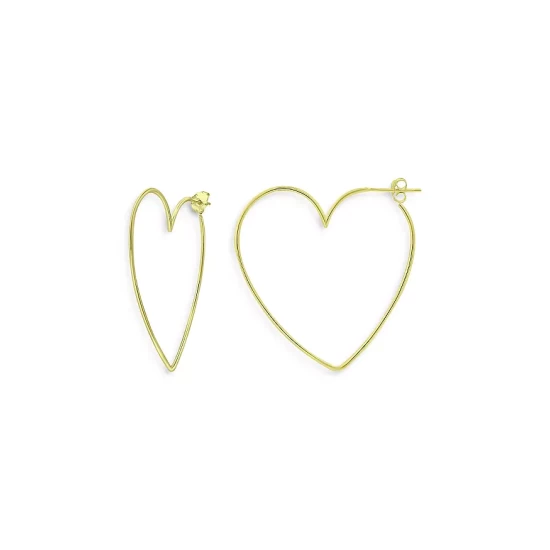 Discount ✨ AQUA Heart Drop Earrings In 18K Gold-Plated Sterling Silver - 100% Exclusive ⌛ 2 Discount ✨ AQUA Heart Drop Earrings In 18K Gold-Plated Sterling Silver - 100% Exclusive ⌛ - Image 2
