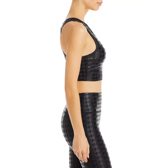 Hot Sale โ๏ธ AQUA Houndstooth Medium Impact Sports Bra - 100% Exclusive Black ๐ 3 Hot Sale โ๏ธ AQUA Houndstooth Medium Impact Sports Bra - 100% Exclusive Black ๐ - Image 3