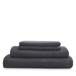 Buy 🌟 AQUA Linen Sheet Set, King - 100% Exclusive Fog 🔥