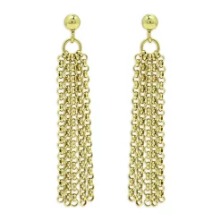 Deals ✔️ AQUA Chain Tassel Drop Earrings In 18K Gold Plated Silver - 100% Exclusive 🎁