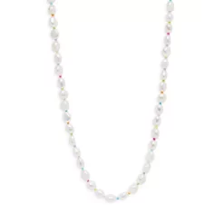 Deals 🎉 AQUA Simulated Pearl & Bead Necklace, 14" - 100% Exclusive White ⭐