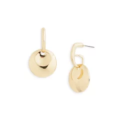 Deals ⭐ AQUA Disc Charm Hoop Earrings - 100% Exclusive Gold 🤩
