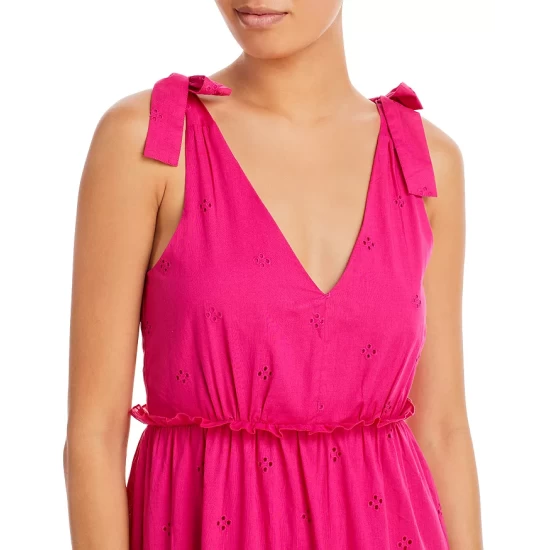 Deals ⭐ AQUA Smocked Eyelet Midi Dress - 100% Exclusive Hot Pink 🛒 5 Deals ⭐ AQUA Smocked Eyelet Midi Dress - 100% Exclusive Hot Pink 🛒 - Image 5