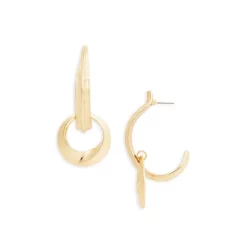 Cheap 🛒 AQUA Double Hoop Drop Earrings Gold 🎉