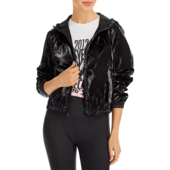 Cheap ⭐ AQUA Cropped Hooded Windbreaker - 100% Exclusive Black 🔔