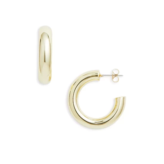 Discount 👍 AQUA Hoop Earrings In 14K Gold Plated - 100% Exclusive ⭐ 1 Discount 👍 AQUA Hoop Earrings In 14K Gold Plated - 100% Exclusive ⭐
