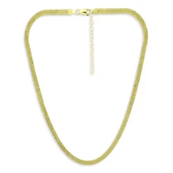 Wholesale 🎉 AQUA Herringbone Chain Collar Necklace, 18"-20" - 100% Exclusive Gold 😀