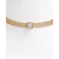 Brand new ✨ AQUA Crystal Ball Chain Collar, 12"-15.5" - 100% Exclusive Gold ⭐