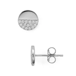 Best Pirce ✨ AQUA Sterling Silver Circle Pavé Stud Earrings - 100% Exclusive 🌟