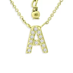 Best Sale ⌛ AQUA Pavé Initial Pendant Necklace In 18K Gold Plated Sterling Silver, 15"-17" - 100% Exclusive ✨