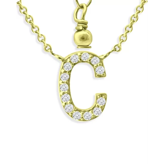 Best Sale ⌛ AQUA Pavé Initial Pendant Necklace In 18K Gold Plated Sterling Silver, 15"-17" - 100% Exclusive ✨ 6 Best Sale ⌛ AQUA Pavé Initial Pendant Necklace In 18K Gold Plated Sterling Silver, 15"-17" - 100% Exclusive ✨ - Image 6