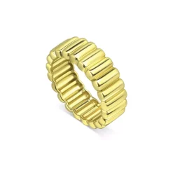 Best Sale 💯 AQUA Ridged Band In 18K Yellow Gold-Plated Sterling Silver - 100% Exclusive 💯