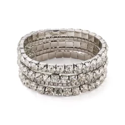 Top 10 ⭐ AQUA Crystal Stretch Bracelets, Set Of 5 - 100% Exclusive Silver 🔔