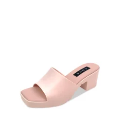 Discount ✨ AQUA 😀 Women's Jelly Block Heel Slide Sandals - 100% Exclusive Rosa Candy 👏