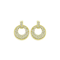 Best Pirce โ๏ธ AQUA Pavรฉ Doorknocker Drop Earrings In 18K Gold Plated Sterling Silver - 100% Exclusive ๐