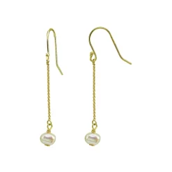 New โ๏ธ AQUA Cultured Freshwater Pearl Chain Drop Earrings - 100% Exclusive White/gold โค๏ธ