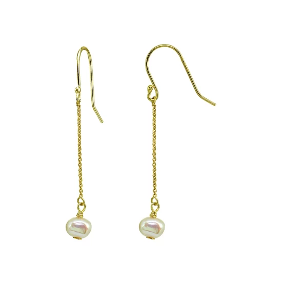 New ✔️ AQUA Cultured Freshwater Pearl Chain Drop Earrings - 100% Exclusive White/gold ❤️ 1 New ✔️ AQUA Cultured Freshwater Pearl Chain Drop Earrings - 100% Exclusive White/gold ❤️