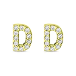 Budget ✨ AQUA Pavé Initial Stud Earrings In 18K Gold Plated Sterling Silver - 100% Exclusive 🧨 -AQUA Elegant shop unnamed file 4564