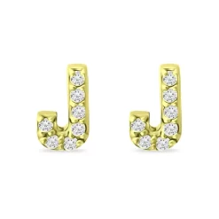 Budget ✨ AQUA Pavé Initial Stud Earrings In 18K Gold Plated Sterling Silver - 100% Exclusive 🧨 -AQUA Elegant shop unnamed file 4567