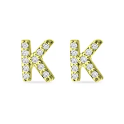 Budget ✨ AQUA Pavé Initial Stud Earrings In 18K Gold Plated Sterling Silver - 100% Exclusive 🧨 -AQUA Elegant shop unnamed file 4568