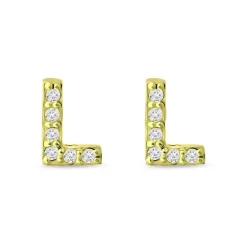 Budget ✨ AQUA Pavé Initial Stud Earrings In 18K Gold Plated Sterling Silver - 100% Exclusive 🧨 -AQUA Elegant shop unnamed file 4569