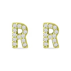 Budget ✨ AQUA Pavé Initial Stud Earrings In 18K Gold Plated Sterling Silver - 100% Exclusive 🧨 -AQUA Elegant shop unnamed file 4571