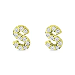 Budget ✨ AQUA Pavé Initial Stud Earrings In 18K Gold Plated Sterling Silver - 100% Exclusive 🧨 -AQUA Elegant shop unnamed file 4572