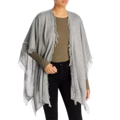 Flash Sale ❤️ AQUA Fringe Ruana - 100% Exclusive Gray 🔥