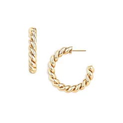 Cheap ✔️ AQUA Twisted C Hoop Earrings In 14K Gold Plated - 100% Exclusive 😀