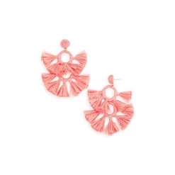 Deals 🎉 AQUA Raffia Statement Earrings - 100% Exclusive Pink 👍