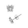Discount 🔔 AQUA Butterfly Silver Stud Earrings - 100% Exclusive 😉