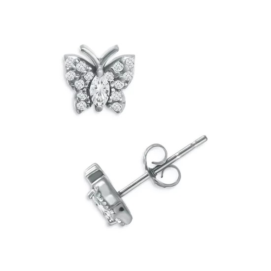 Discount 🔔 AQUA Butterfly Silver Stud Earrings - 100% Exclusive 😉 1 Discount 🔔 AQUA Butterfly Silver Stud Earrings - 100% Exclusive 😉