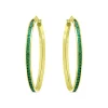 Wholesale ⭐ AQUA Created Green Quartz Hoop Earrings In 18K Gold Plated Sterling Silver - 100% Exclusive Green/gold 👍