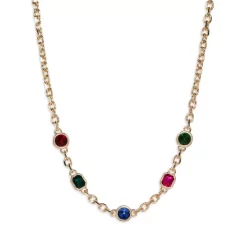 Best Sale 🎁 AQUA Multicolor Mixed Crystal Collar Necklace In 18K Gold Plated, 15"-18" - 100% Exclusive Multi/gold 👏