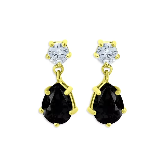Wholesale โค๏ธ AQUA Two Tone Pear Drop Earrings In 18K Gold-Plated Sterling Silver - 100% Exclusive Black/silver ๐ 1 Wholesale โค๏ธ AQUA Two Tone Pear Drop Earrings In 18K Gold-Plated Sterling Silver - 100% Exclusive Black/silver ๐