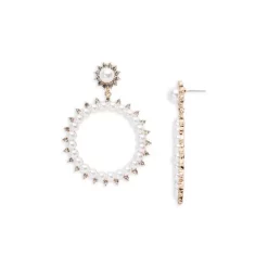 Wholesale 🥰 AQUA Circle Drop Earrings - 100% Exclusive White/gold ⭐