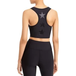 Best Sale 👏 AQUA Foil Star Longline Sports Bra - 100% Exclusive Black 🧨 -AQUA Elegant shop unnamed file 4703