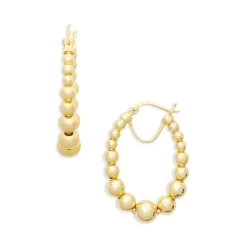 Coupon ✨ AQUA Graduated Bead Hoop Earrings - 100% Exclusive Gold ⭐