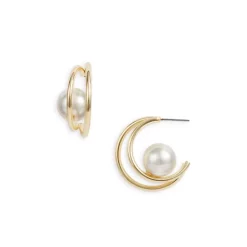 Best Pirce 🧨 AQUA Crescent Acrylic Pearl Earrings White/gold ✔️