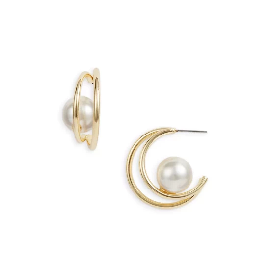 Best Pirce ๐งจ AQUA Crescent Acrylic Pearl Earrings White/gold โ๏ธ 1 Best Pirce ๐งจ AQUA Crescent Acrylic Pearl Earrings White/gold โ๏ธ