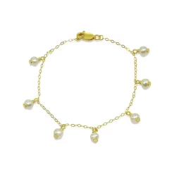 Top 10 😉 AQUA Cultured Freshwater Pearl Link Bracelet - 100% Exclusive White/silver 🌟