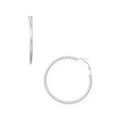 Brand new ๐ AQUA Dimpled Sterling Silver Medium Hoop Earrings - 100% Exclusive โ๏ธ